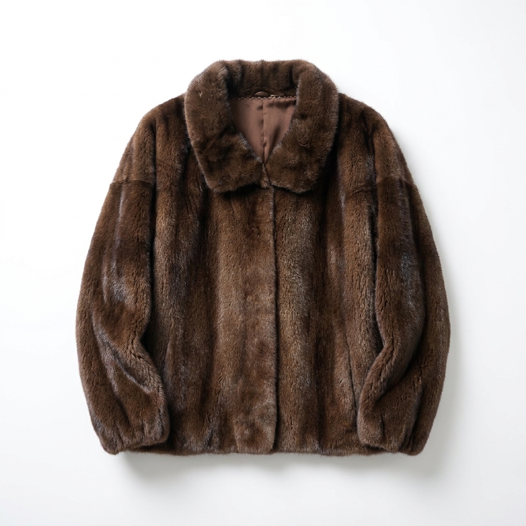 Women's Natural Brown Velvet Mink Fur Jacket